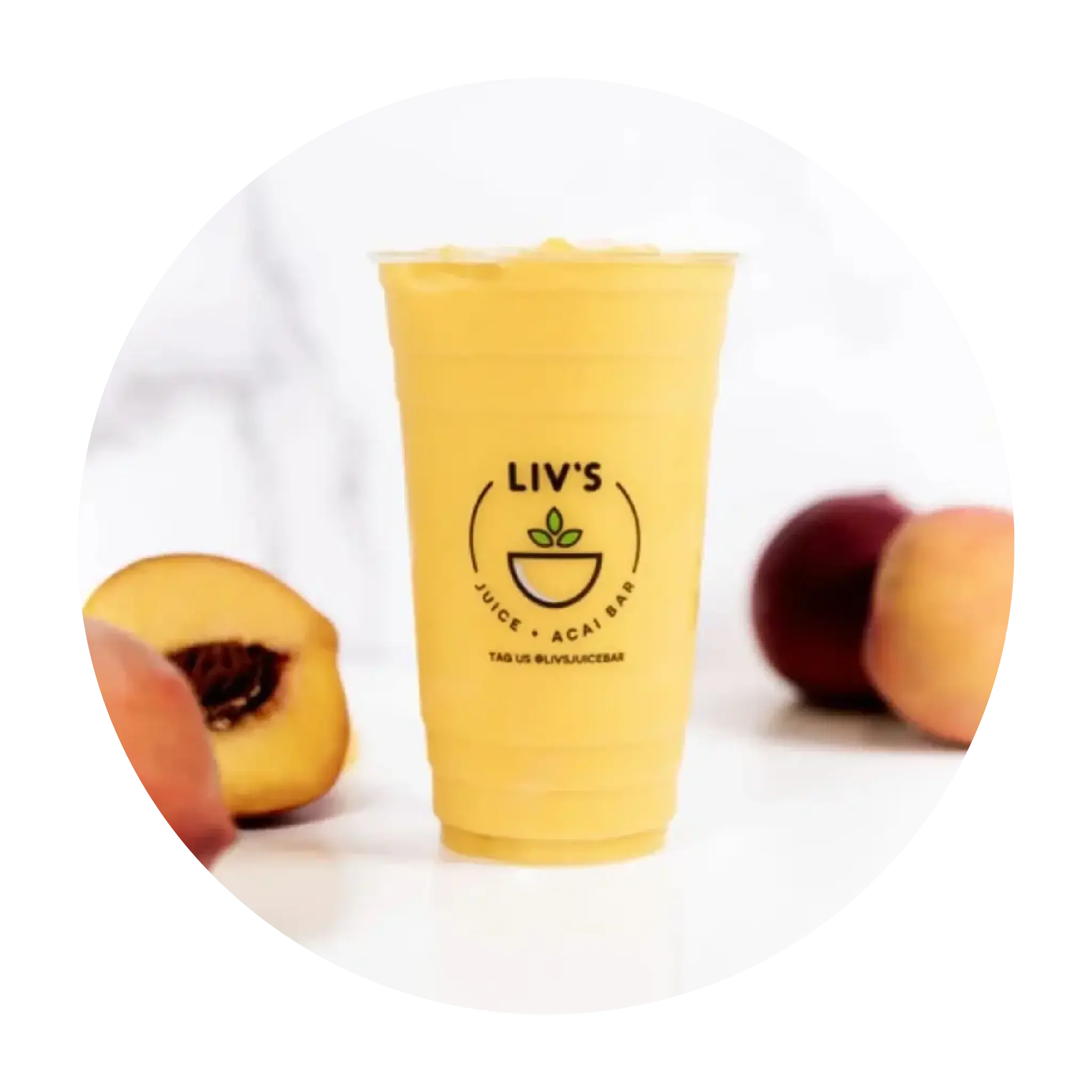 Liv's Juice + Acai Bar Logo circle