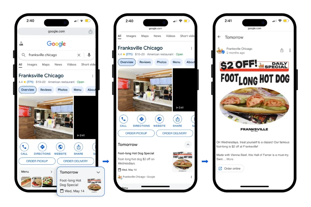 New Google Feature for Restaurants