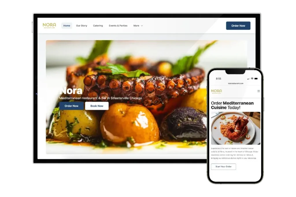 Nora Restaurant & Bar x Chowly Platform-Laptop + phone